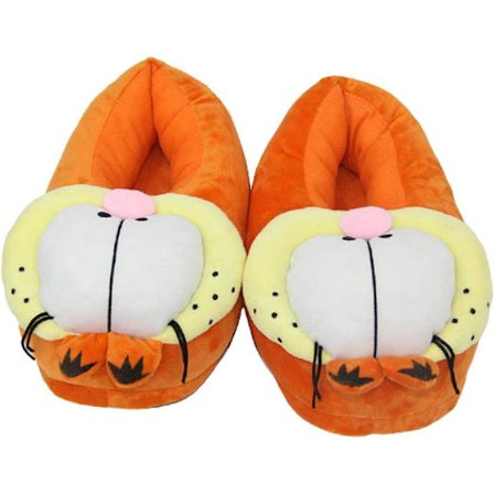 Tøfler Søte Oransje Katt Plysj Soverom Hjemmetøfler Voksen Sklisikker En Størrelse