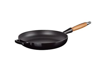 LE CREUSET Stekepanne Støpejern Med Trehåndtak 28cm Black