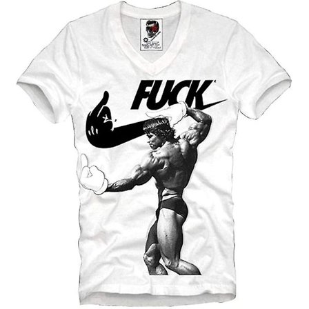 V-ringad T-shirt Pumping Iron Gym Body Building Arnold Schwarzenegger
