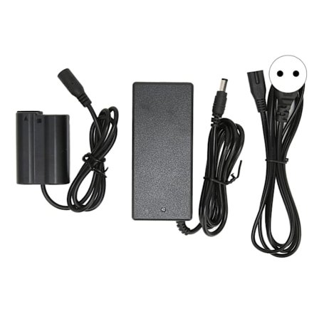 Nikon D7000 D7200 D7500 D500 D610 D750 DC Kobler Dummy Batteri Strømadapter Kit 100-240V EU Stik
