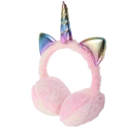Furry Ørevarmere Enhjørning Ørevarmer Hodebånd Vinterbruk Varmebeskyttelse Rosa Plysj for 1 sett