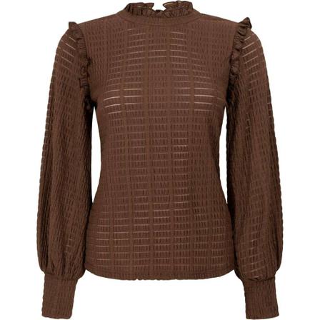 Aaiko, Zinzy top brown Bruin, Dames, Maat:L,stof