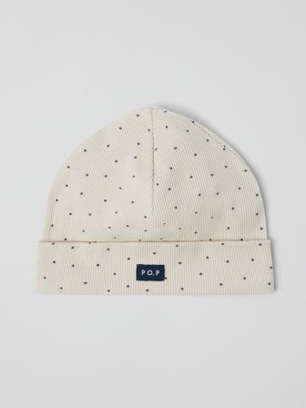 Lue prikkete baby - 44 - 46 - barneklær - beige - Polarn O. Pyret