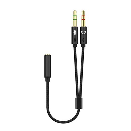 3,5 mm Jack Y-kabel Mikrofon Headset Ljudsplitterkabel Hona till 2 Hane Hörlursmikrofon Aux Adapterkablar för Telefon