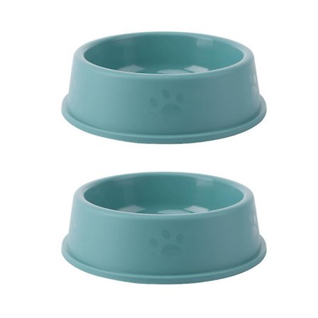 2 st husdjursskål i plast, tjock, halkfri, flerfärgad, husdjursskål, grön