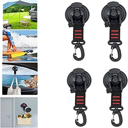 Camping sugekop, 4 kraftige sugekroge til campingtelt lucky