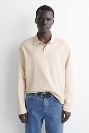 COS Homme Polo En Coton Interlock in Beige