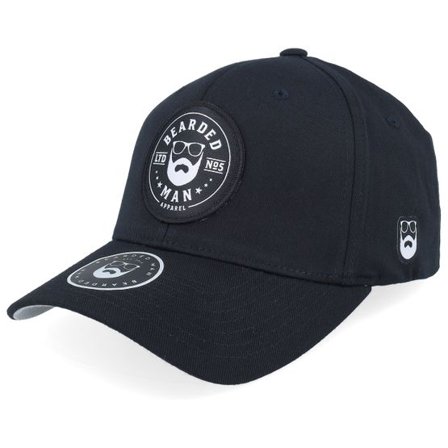 Bearded Man - Svart flexfit Keps - Beard Logo R Wooly Combed Black Flexfit @ Hatstore