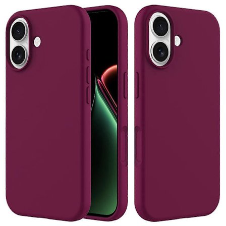 Skyddande flytande silikonskal för iPhone 17 - Stötsäkert mjukt skal - Vinröd[JUN]
