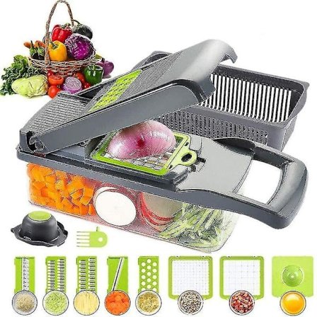 Fødevarehakker Grøntsags Frugt Ost Løg Terninger 12 I 1