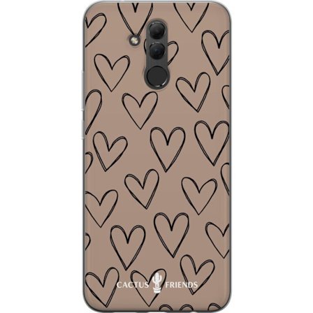 Yhteensopiva Puhelinkuori Huawei Huawei Mate 20 lite Cactus and Friends - Earthy Sketch Hearts