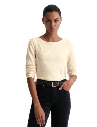 Marc O'Polo T-Shirts Long Sleeve - Cream - XXL