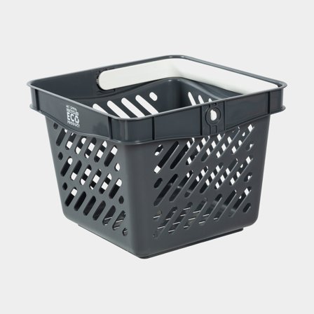 Indkøbskurv / opbevaringskurv i plast Nordiska Plast My Own Mini ECO, grå/hvid, 270 x 268 x 208 mm, 10 liter