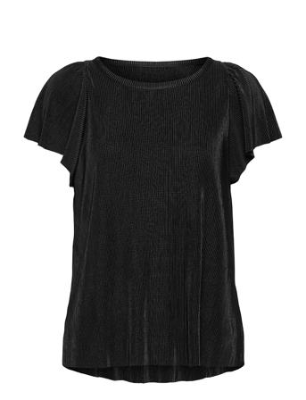 Viblamia S/S Plisse Top/Ofw Black Vila