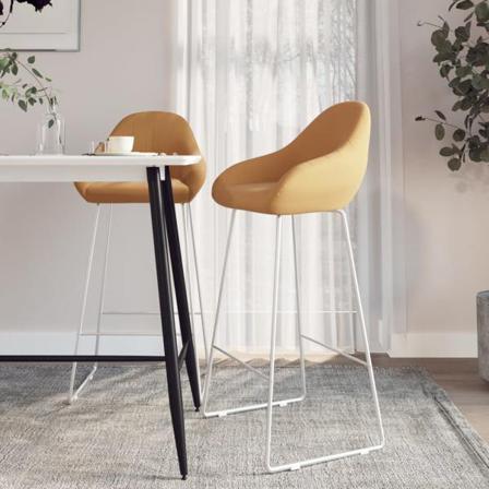 Vidaxl Barstolar 2 St Brun Sammet Brun
