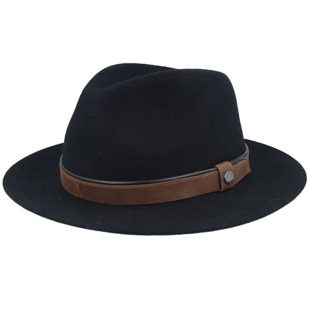Lierys - Nero fedora Cappello - Woolfelt Black Traveller @ Hatstore