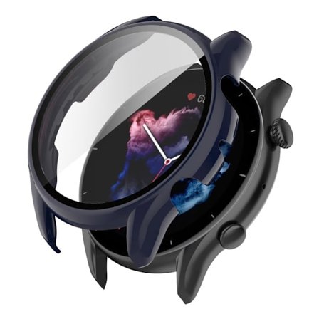 Amazfit GTR 3 / GT3 Pro frame + tempered glass - Dark Blue