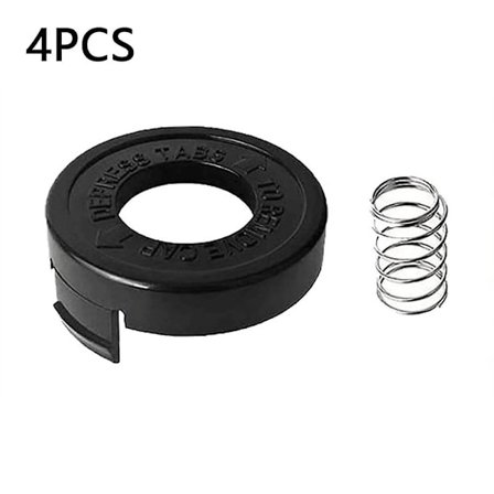 4 Spolkapslar + 4 Fjädrar för Black & Decker ST1000 / ST3000 / ST4000 / ST4500 Gräsklippare, 682378