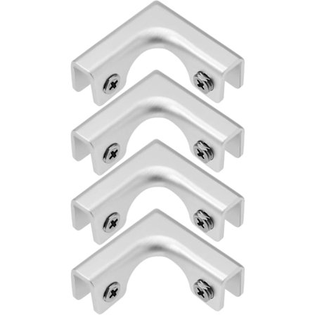 4 stk. Glassklemmer Erstatning Aluminium Legering Glasskobling L Form Glassfeste Klips Tilbehør for Glass Vindfang Utstillingsvinduer Akvarier