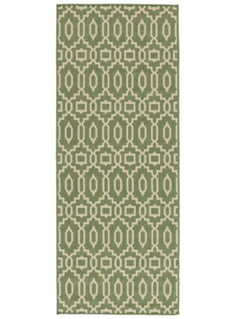 Zellige Tapis D’intérieur/Extérieur Lavable 80X200 Petit Vert/Beige Géometrique Couloir