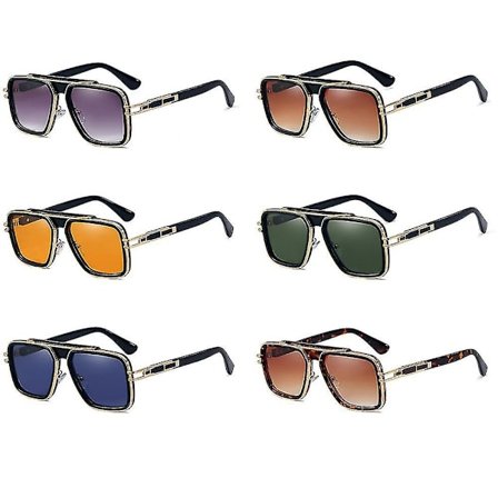 Kvadratiska Aviator Solglasögon För Kvinnor Män Retro Aviator Solglasögon Uv-skydd Designer Pilot 70-tal 80-tal Solglasögon