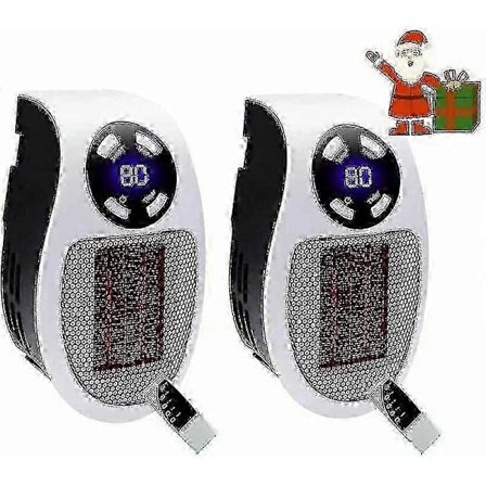 2-pack 500 Watt Keramisk Fläktvärmare Mini Fläktvärmare Extra Värme Ekonomisk Bärbar Värmare För Uttag Med Termostat Och