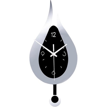 Væg ur med vanddråbe-design til stue, soveværelse, kontorindretning, lydløse batteridrevne vægure med pendul