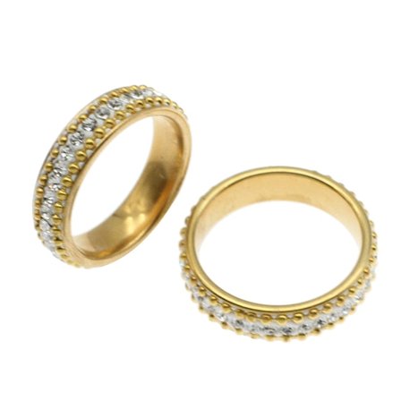 Rostfritt stål ring strass