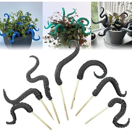 Glow-in-the-Dark Bläckfisk Tentakel Insatser, Dekorativa Växttillbehör, Svart
