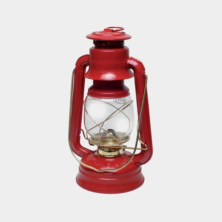 Hurricane lantern / oil lantern Dietz, 250 mm, red, with wick