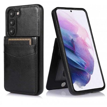 Samsung S24 Mobilskal Korthållare 5-FACK Retro V3 - Svart