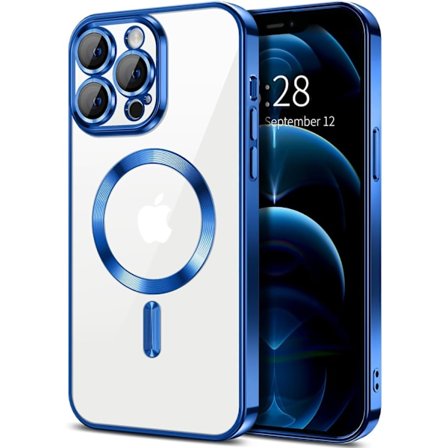iPhone 13 PRO Cover – Metallic Cover med Magnetisk Kompatibilitet, Slankt Design - Blå