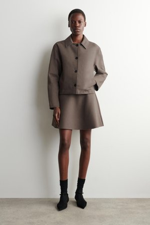 COS Rounded Jersey Jacket in Brown - Women