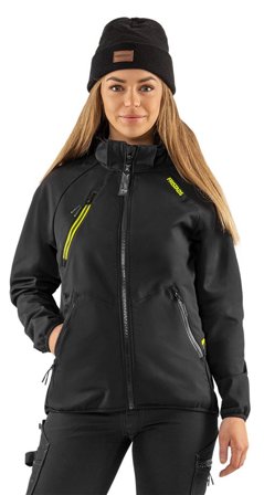 Fristads Dam Funktionell softshell-jacka med huva 4872 GBF, Svart