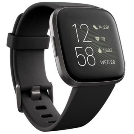 Smartwatch Fitbit Versa 2 Urtavla Svart 40mm Band Gummi Sport GPS-klocka