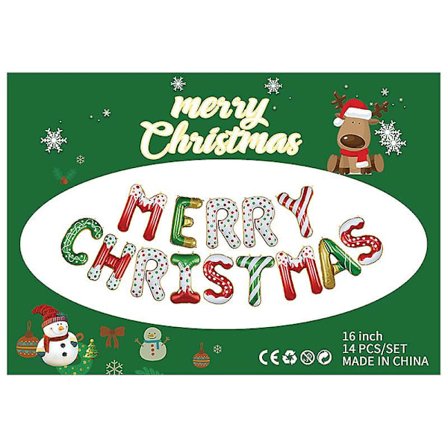 God Jul Ballongbanderoll 16 Tum Brev Aluminiumfolie Ballonger Banderoll För Julparty Dekorationer Innehåller Utsökta Kort