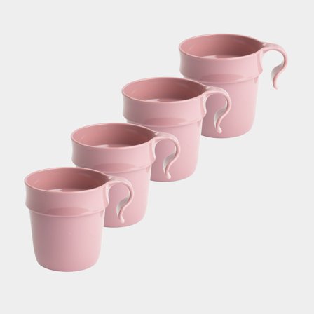 Kaffe/tekop i plast Nordiska Plast, gammelrosa, 30 cl / 300 ml, 4-pak