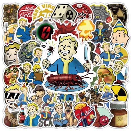 100X nya klassiska Fallout-klistermärken Vault Dweller Boy Vault-Tec Corporation Telefon