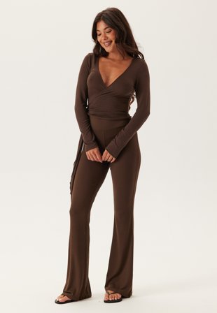 Pieces Pcroya Lounge Hw Pants Hot Fudge Vaatteet