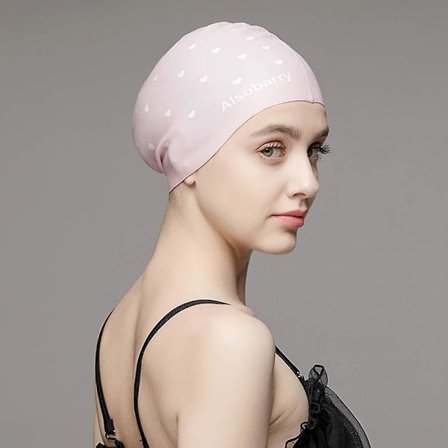 Simbadsbad Silicone Badmössa Långt Hår Vattentät Hörselskydd