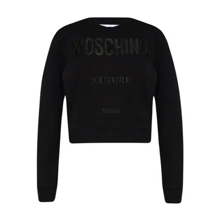 Moschino, Sweatshirt with logo Czarny, Kobieta, Rozmiar: S