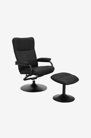 Loft24 - Lepotuoli jakkaralla Istad - Musta - Nojatuolit - - Homeroom