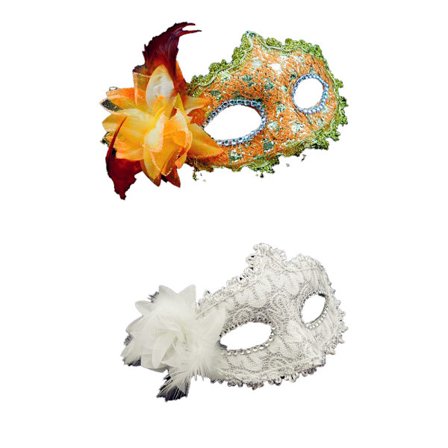 Maskerademaske for kvinner Jul Kvinner Blomst Halvt ansikt