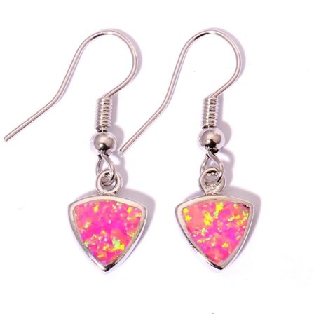 Silverörhänge filled ROSA brand Opal