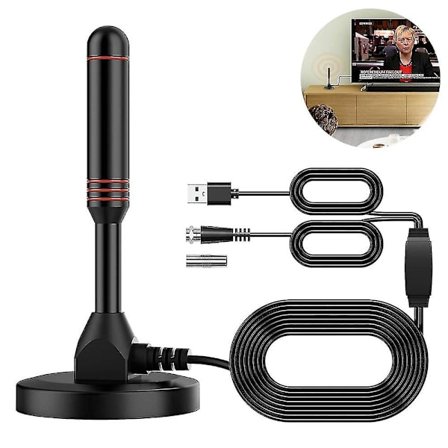 Indendørs antenne med forstærker - Indendørs antenne til tv - Hdtv