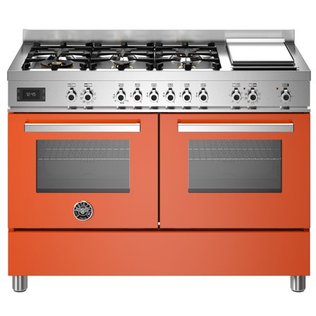 Bertazzoni PRO126G2EART Professional gaskomfur, 120 cm, orange - Orange, ral 2004 pantone 166 c, blank | KitchenOne