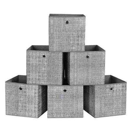 Vikbara förvaringslådor 30x30x30cm 6-pack – Grå