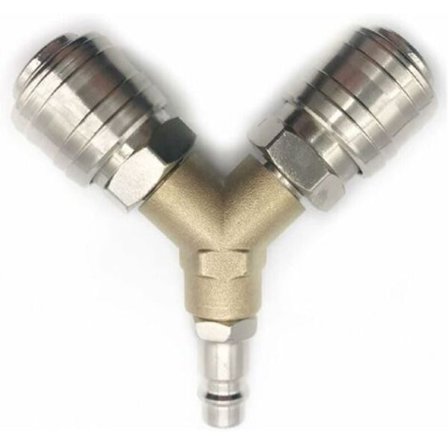Tryckluftsfördelare, 1/4" Tryckluftsanslutning 3-vägs Snabbkoppling Tryckluftsanslutning med Hangänga Y-fördelare
