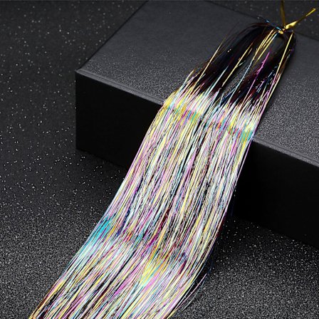 36 tum hårglitter, glittrande glitter, fehår extensions värmebeständiga (trefärgade)