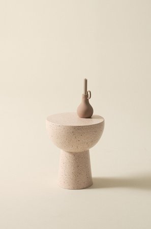 Jotex - Sidebord, Diameter 35 Cm Beige terrazzo - BALIS - Kjøp Sidebord & småbord hos Jotex